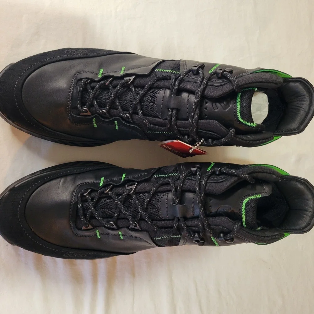 Ecco Exohike M Mid GTX Black Leather Gore-Tex Hiking Boots Mens 12-12.5 840734